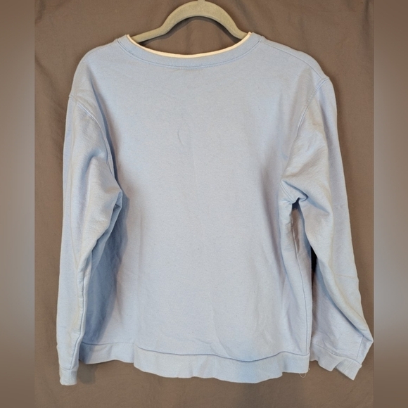 3 Designs medium snowman sweatshirt in light blue no size tag - Picture 4 of 6